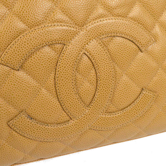 CHANEL 2003-2004 Bowling Bag 37 Beige Caviar 69694 - Picture 4 of 10